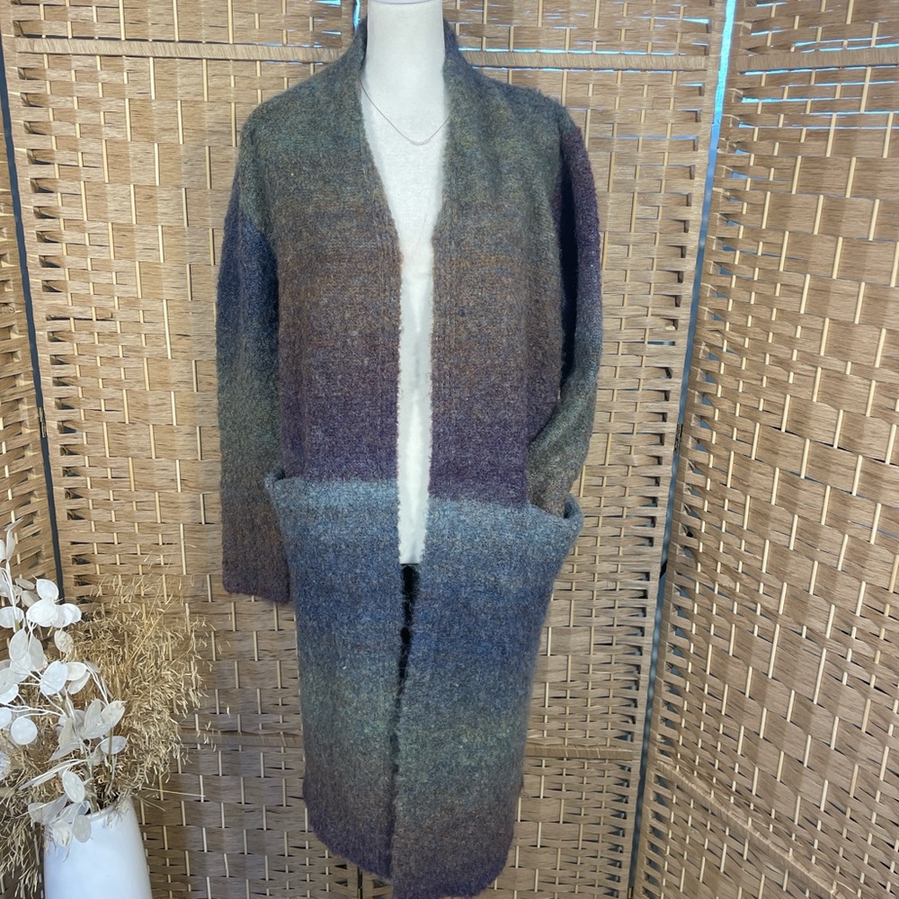 Open-Front Ombre Long Cardigan Sweater - Multicolor Caslon NWT
